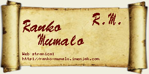 Ranko Mumalo vizit kartica